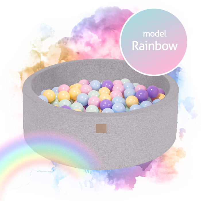 MeowBaby® Baby Foam Round Ball Pit 90x40cm with 250 Balls 7cm Certified, Cotton