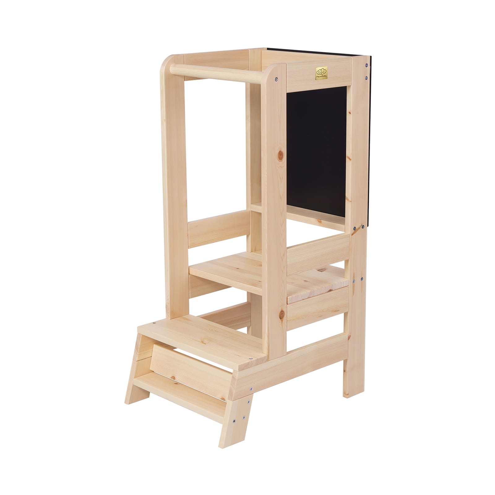 Wooden Kitchen Helper - Learning tower with board Natural